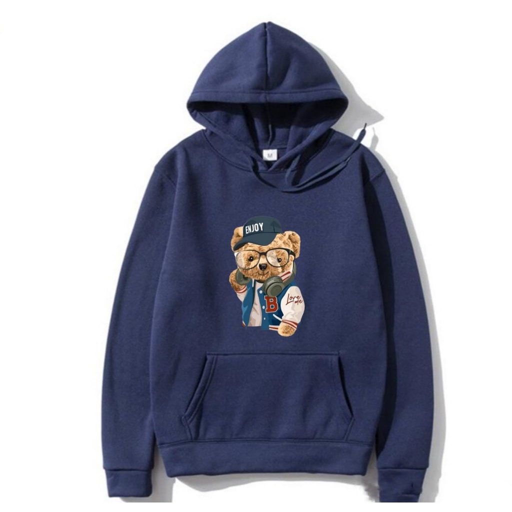 COD Terlaris Hoodie Sablon Teddy Bear Enjoy Polo PREMIUM / PRIA &amp; WANITA / Sweater / Switer / Hoodie Kekinian / Hoodie Hits / Switer Cewek/Hoodie Polos/ SIZE S M L XL XXL 2XL XXXL 3XL Termurah Murah Ukuran Big Size Jumbo