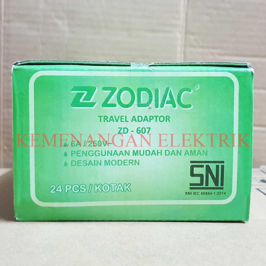 OVER STEKER SERBAGUNA ZODIAC ZD-607 SNI / STEKER UNIVERSAL COLOKAN LISTRIK KAKI 3 / OVERSTEKER