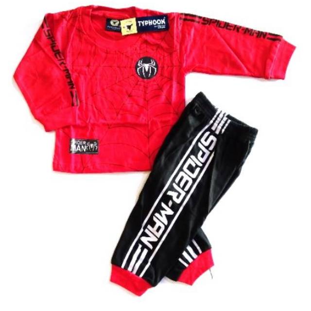 Pp typhoon1.2.3 / baju tidur anak lengan panjang / baju spiderman / setelan Mikey mouse