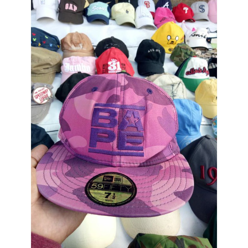 Topi Snapback BAPE Camo Collabs New Era Made In USA