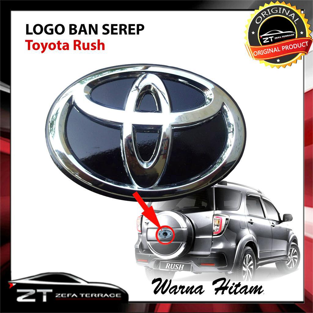 Logo Ban Serep Rush Original Emblem Logo Tutup Cover Belakang Ban Serep Toyota Rush Warna Hitam