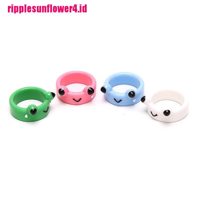 Cincin Bentuk Hewan Katak Bahan Polymer Clay Resin