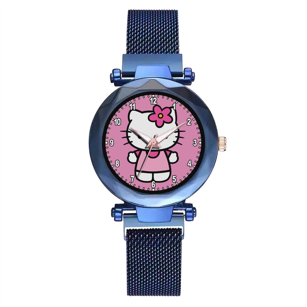 Jam Tangan Wanita Custom - HELLO KITTY Free Box &amp; Batre Cadangan