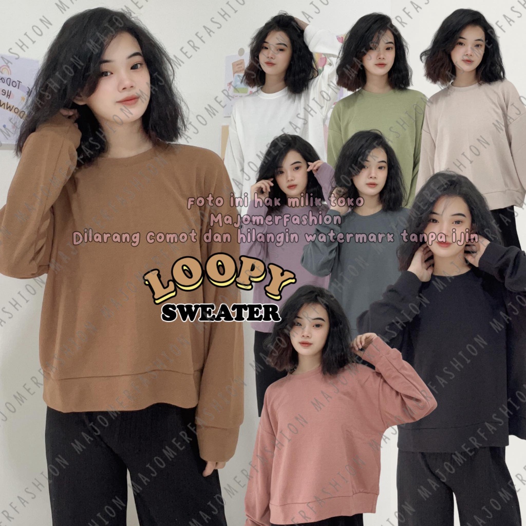 MAJOMER ® | LOOPY SWEATER OVERSIZE CREW NECK