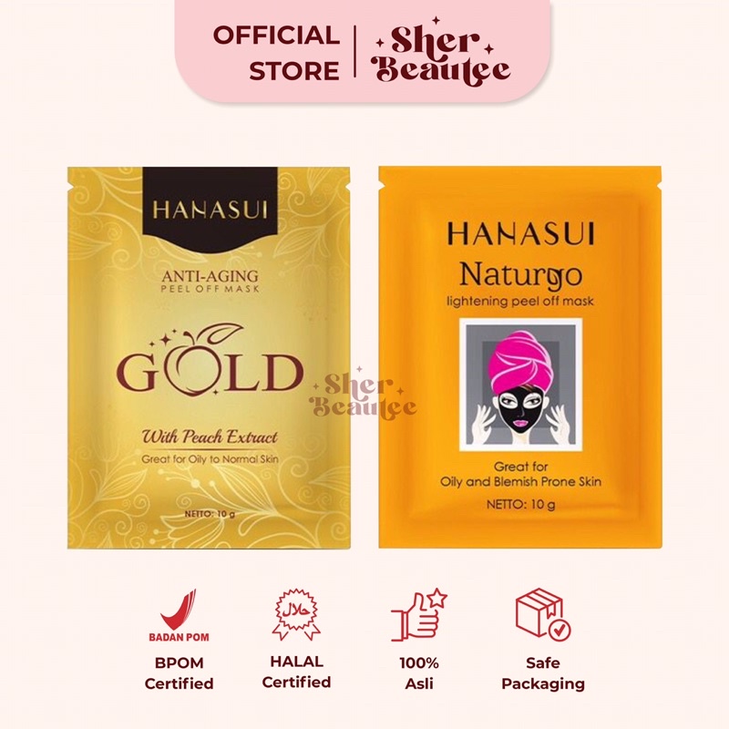 Jual Hanasui Peel Off Mask Sachet Naturgo Black | Anti-Aging Gold 10gr ...