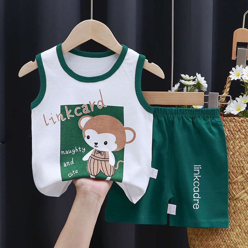 Cherry COD Setelan Baju Anak Laki Laki Tanpa Lengan Katun Import / Kaos Singlet Kaos Oblong Anak / STL06