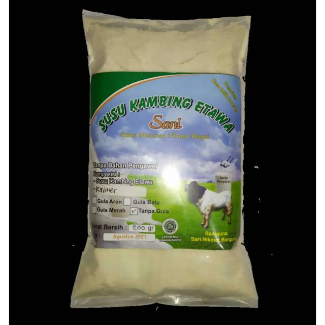 susu kambing etawa tanpa gula bubuk diet gula diabet dll 200gram + krimer