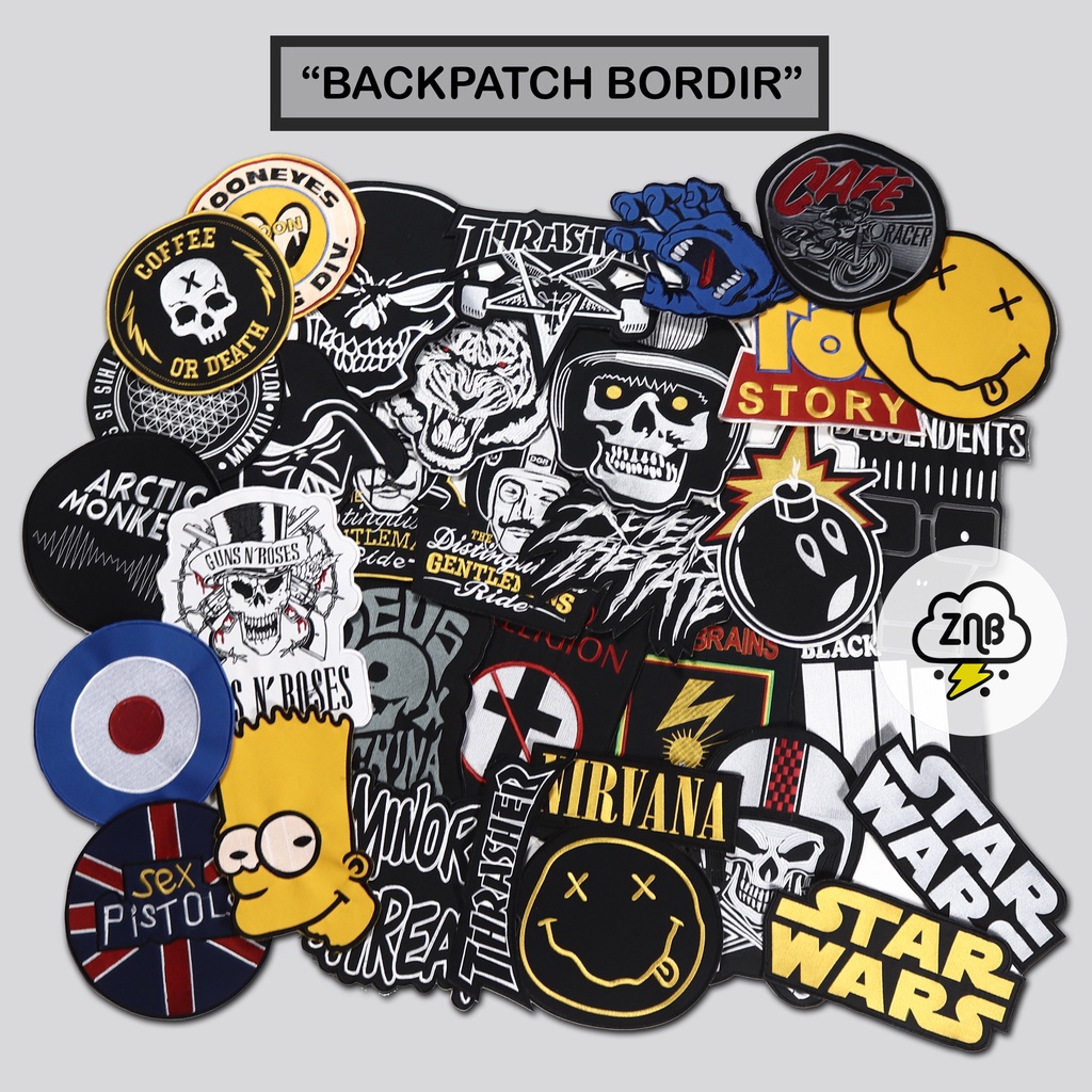 ZINBONS BACKPATCH BORDIR TEMPELAN JAKET PATCH MUSIK PATCH MOTOR PATCH CAFE RACER EMBLEM BORDIR