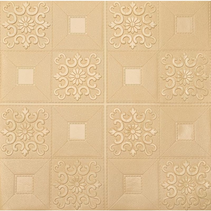 10 LEMBAR WALLPAPER 3D MOTIF BATIK 70x77CM / WALLPAPER BATIK CLASSIC WARNA-10LEMBAR BATIK CREAM