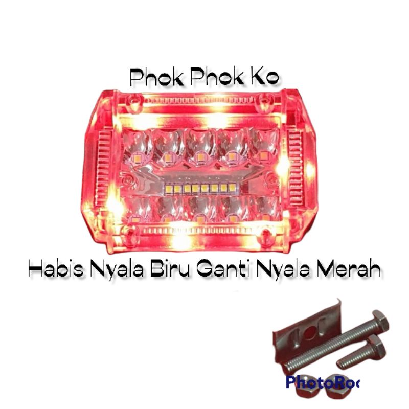 Lampu Tembak Sorot CWL 18 LED Flash Senja Blue Red Blue