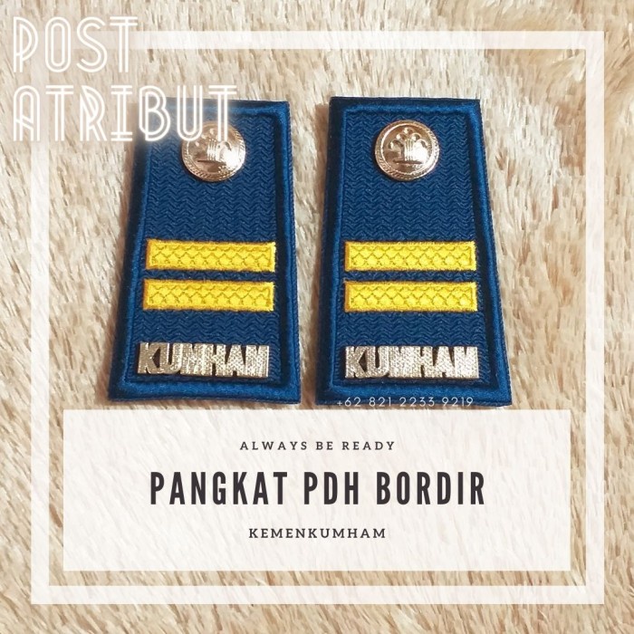 

r404mjt Pangkat Pdh 3B Bordir Kumham / Pangkat Kumham Terbaru / Post Atribut - Staf Rg050Rg