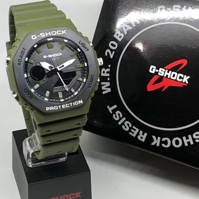 JAM TANGAN PRIA G SHOCK GA 2100 SPORT RUBBER FREE BATREI