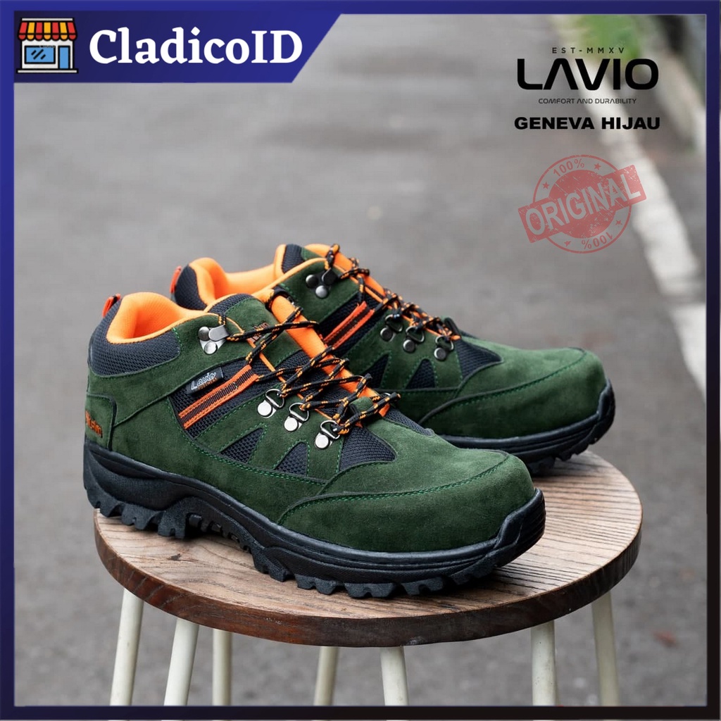 LAVIO Geneva Safety Boots Pria Ujung Besi Sepatu Sefty Untuk Kerja Lapangan Outdoor Mendaki Gunung Anti Slip Mood Booster