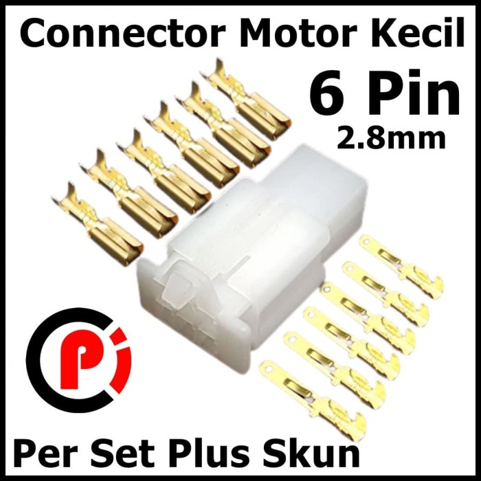 Connector Motor Kecil 2.8mm 6 Pin 6P Plus Skun Set Soket Konektor