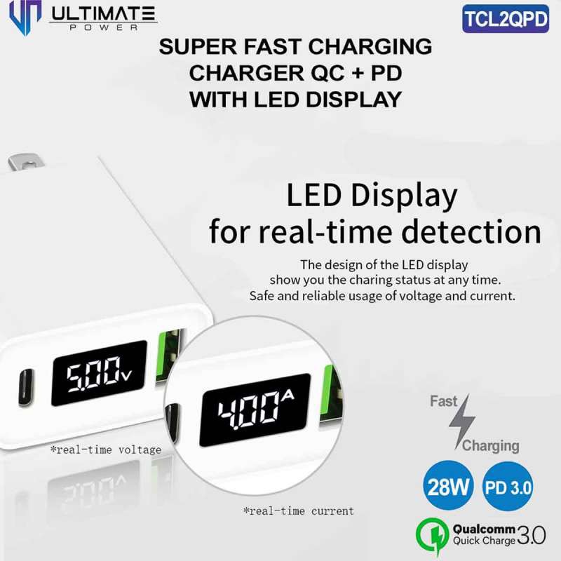 Charger Ultimate Super Fast Charger QC 3.0 With LED Power Delivery Fast Charging Original