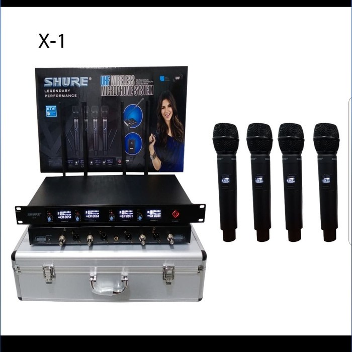 MIC WIRELESS SHURE X1/X 1 4BH MICROPHONE PEGANG-PEGANG FREE KOPER