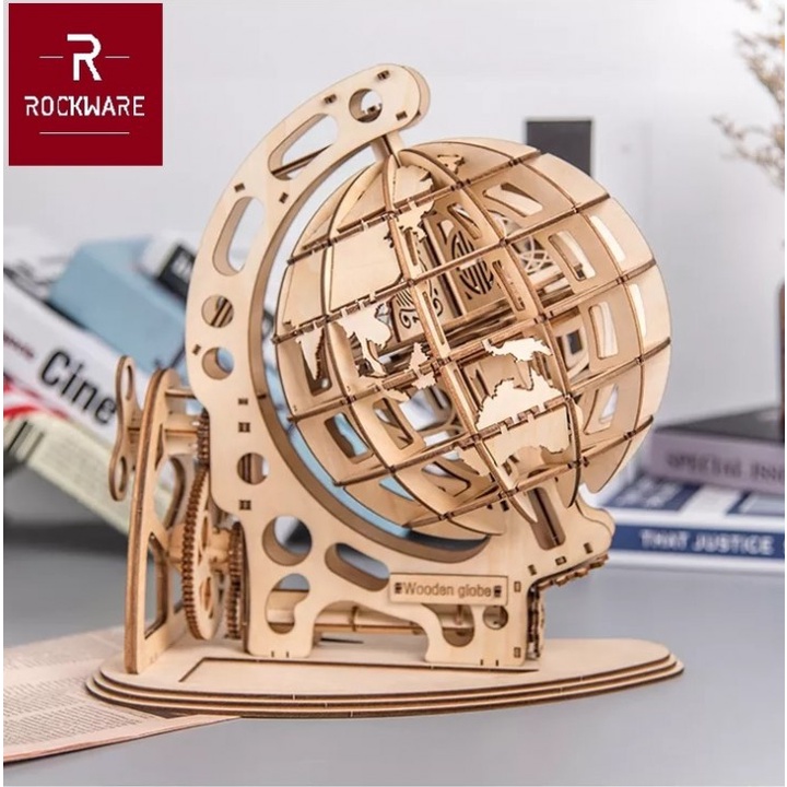 ROCKWARE RW-DIY06 - Creative Wooden Puzzle 3D - World Globe Model