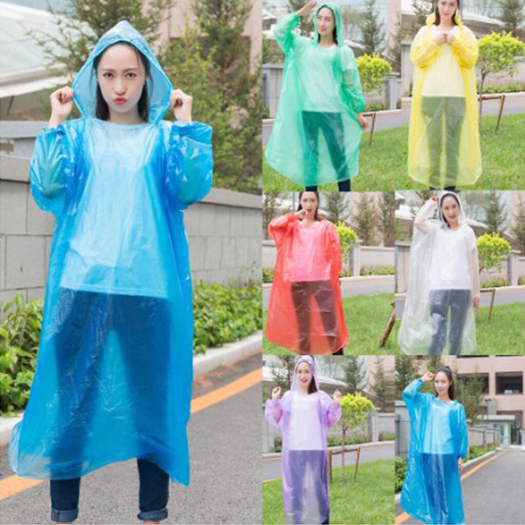 BRGUNIK Jas Hujan Plastik Sekali Pakai/ Jas Hujan Poncho Disposable Emergency Raincoat R090