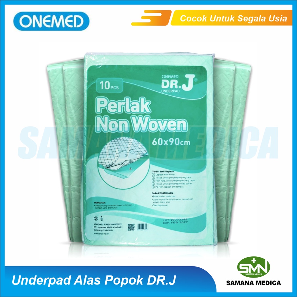 Underpad DR J Onemed perlak popok alas ompol harga murah 60x90 Isi 10pcs