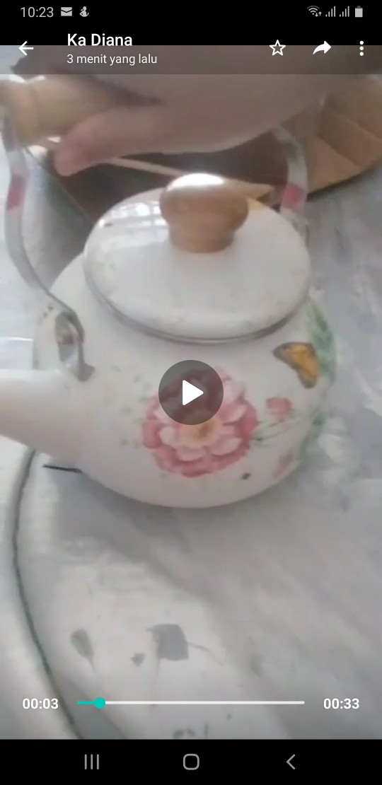 Teko Enamel Motif Kupu Kupu
