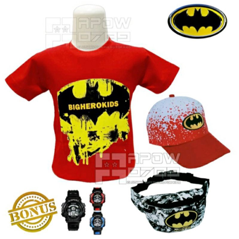 PAKET 4IN1Tshirt  kaos Oblong anak karakter Bighero kids