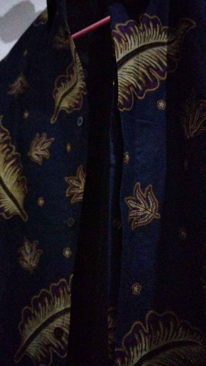 Kemeja Batik Lembayung Navy Full Furing Katun Halus Baturaden Size M-xxl Hight Quality Free Masker