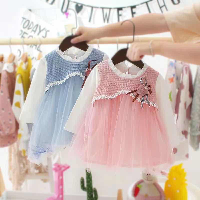 Dress Tile Pita Bunga 6M-2Y Dress Tile Anak Lucu Fashion Anak Perempuan CBKS