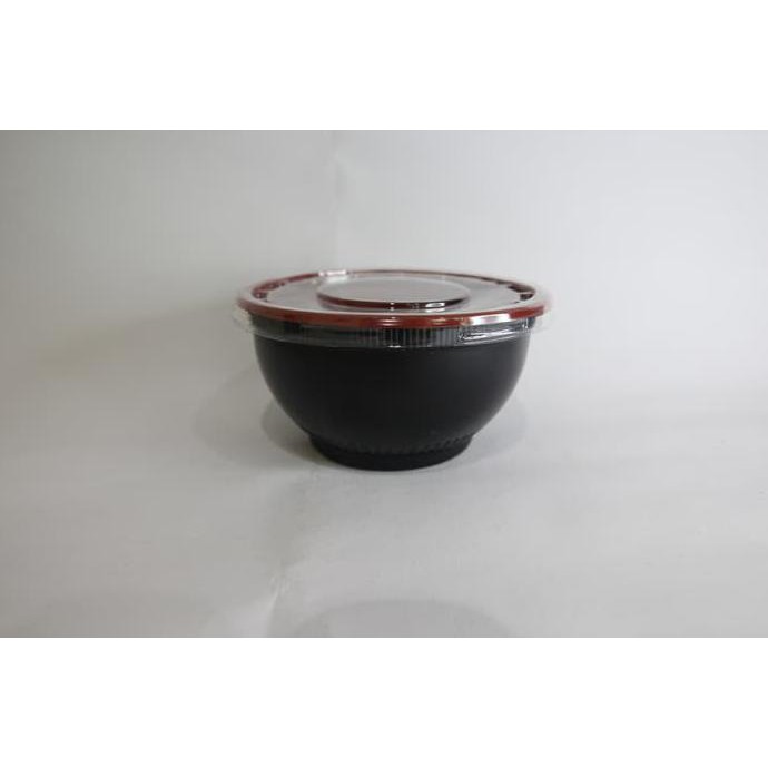 Mangkok Bento Plastik Red Black Kecil (1 Pack = 25 Pcs = Rp 1,800/Pc)