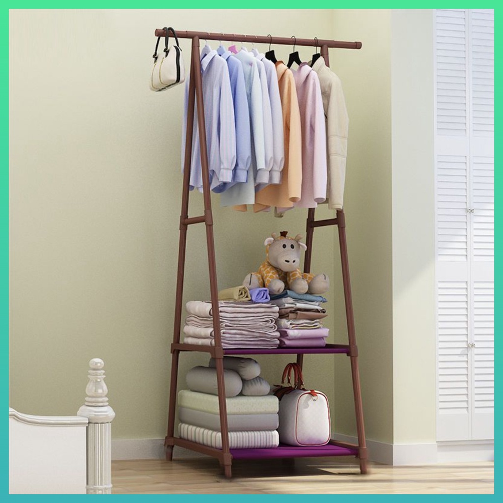 Stand Hanger Triangle Baju Minimalis Rack Storage Box Tempat Penyimpanan Gantung Pakaian Serbaguna Worldhome66