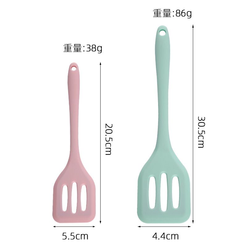 small silicone slotted cooking turner / sodet masak kecil bolong / mini flipper 20.5cm