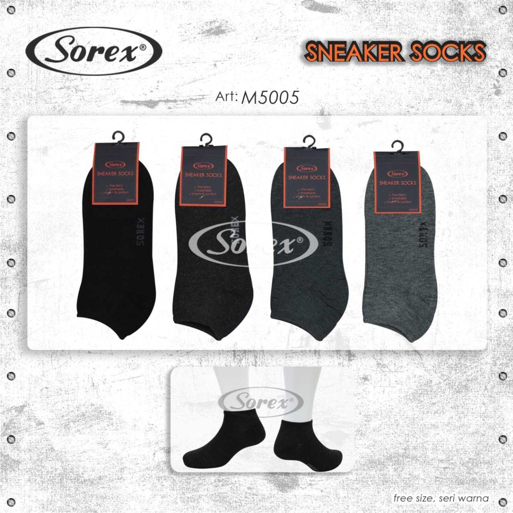 Kaos Kaki Sorex M5005 Sneaker Socks | Kaos Kaki Laki-Laki Dewasa Sorex 5005 - Bwr