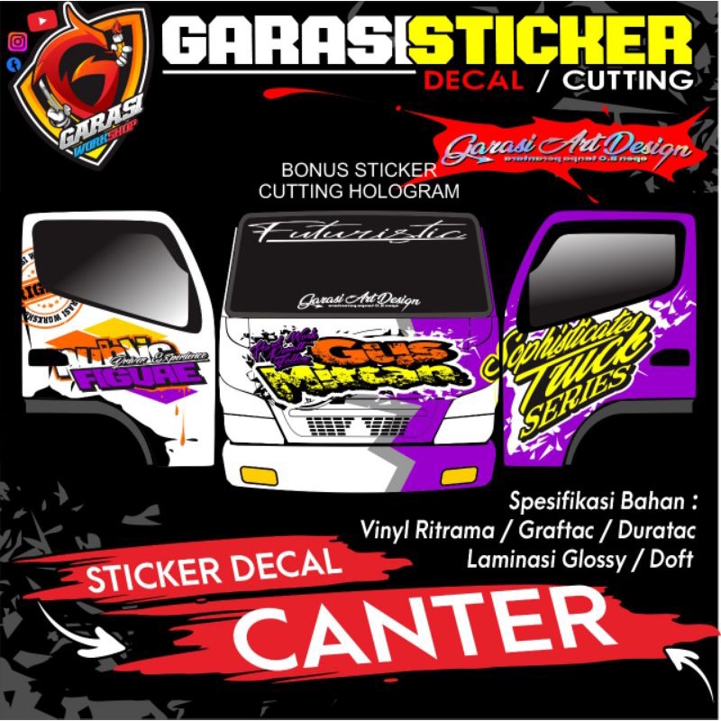 STIKER DECAL KABIN CANTER