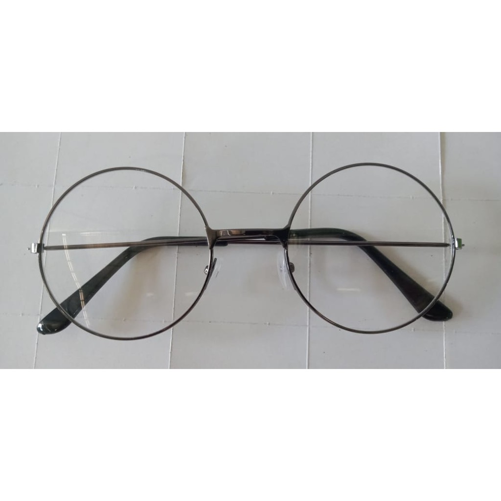 INDOMINI R092 Kaca Mata Bulat Oval Design Fashion Korea Pria/Wanita Kacamata Optik Frame Sunglasses-ABU-ABU