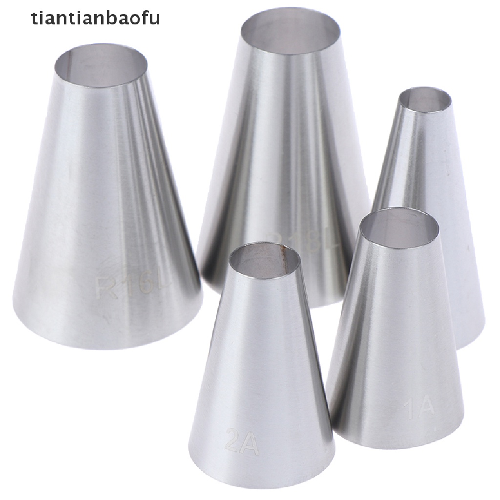 [tiantianbaofu] 5pcs Large Round Cake Cream Decoration Tips Piping Icing Nozzles Pastry Tools Boutique