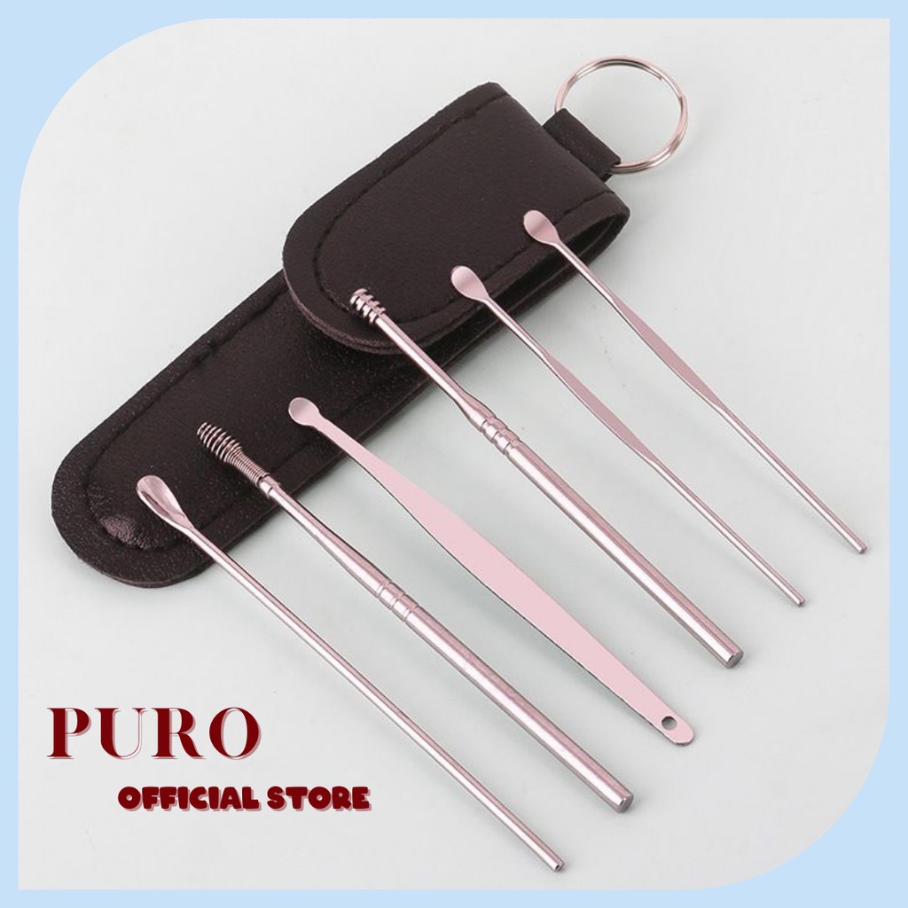 Set Korek Kuping stainless / Set Alat Pembersih Telinga Korek Kuping Ear Wax Picker