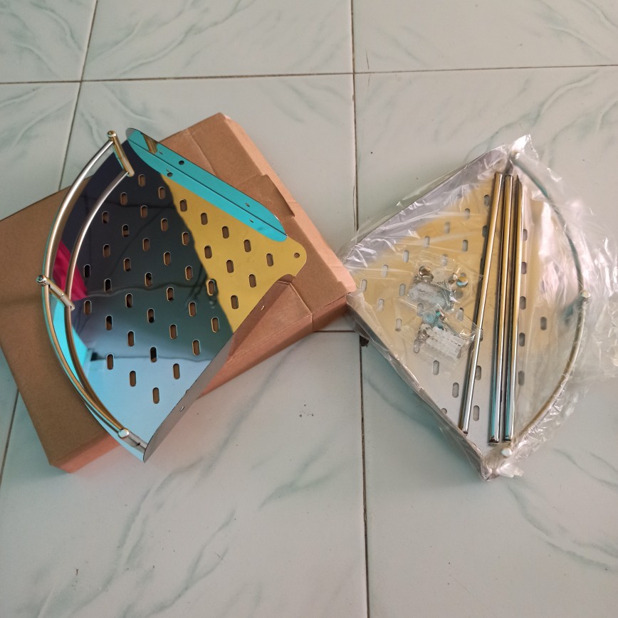 Rak Sudut / Rak Stainless / Tempat Sabun Dan Sampo 2 Susun