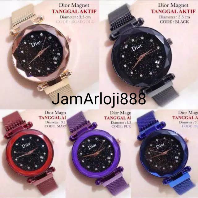 (Cod)Jam Tangan Wanita Di&amp;r Magnet Tanggal Aktif Strap Magnet(Dikirim Jakarta)