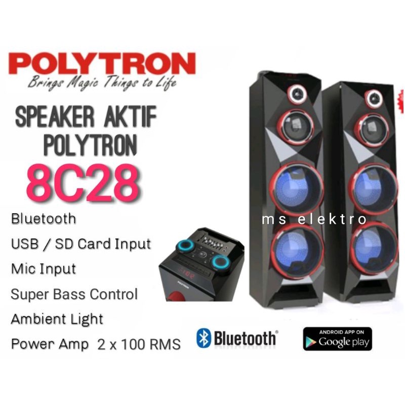 Speaker Aktif Polytron PAS 8C28 Bluetooth Karaoke USB xbr bass