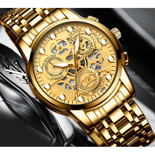 Aokeyo 4088 Jam Tangan Pria Anti Air Original Luxury Stainless Steel（Free BOX+Kartu）-6