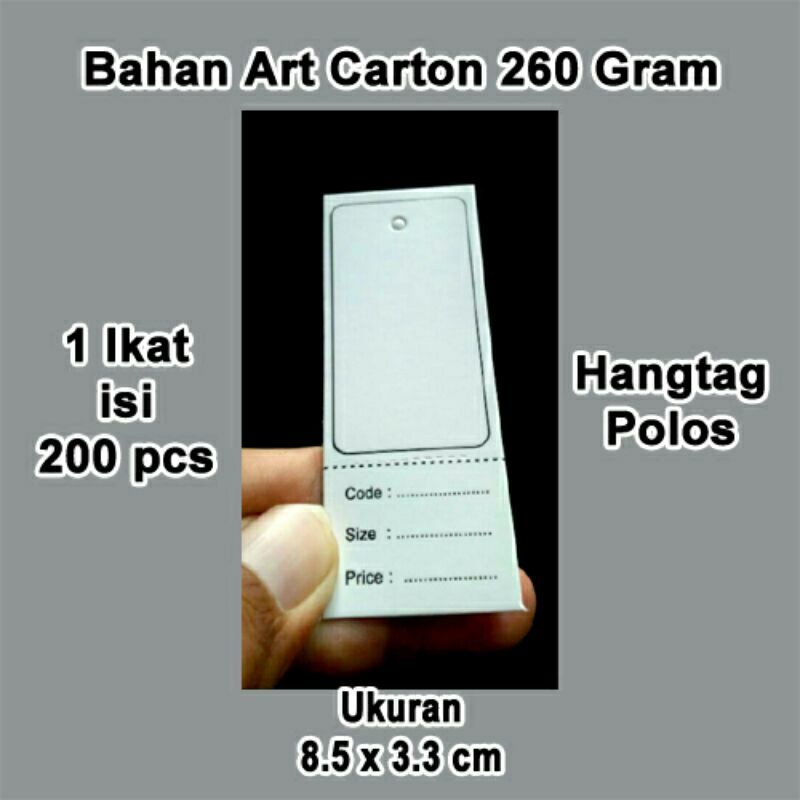 

Hang tag / 200 PCS / Hantag / Hengteg Polos / Price Tag / Labelharga / Lebel harga / Label baju