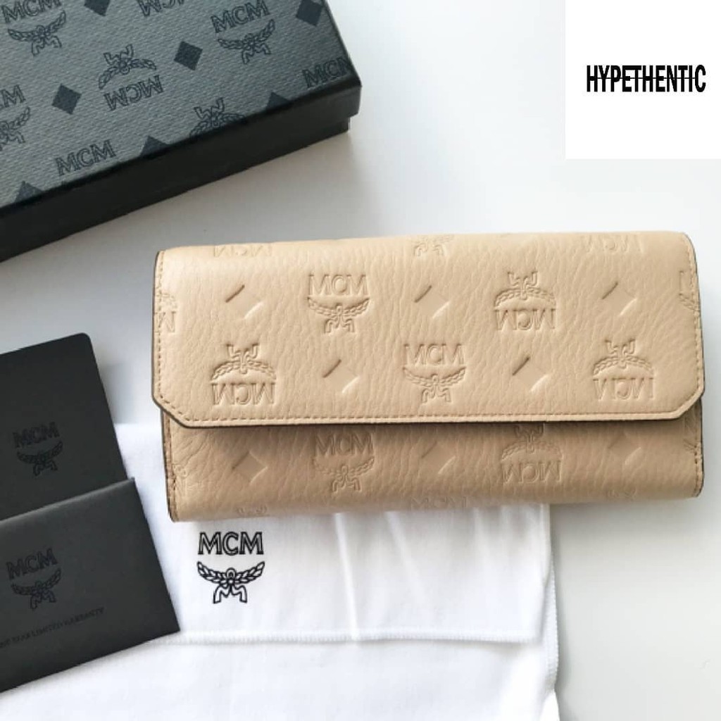 MCM Klara Monogram Beige Wallet