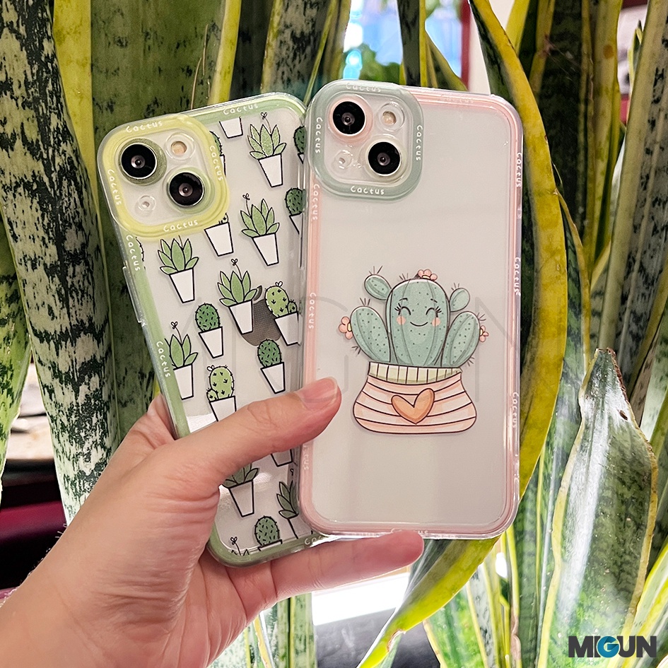 Cactus Full Camera Cover iPhone Soft Case iPhone 7 8 Plus X XS MAX XR 11 12 13 PRO MAX MINI