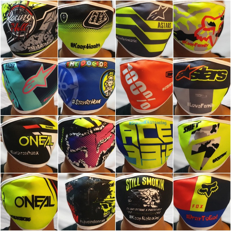 Masker Trail Motocross Fullprint Protect from Covid-19