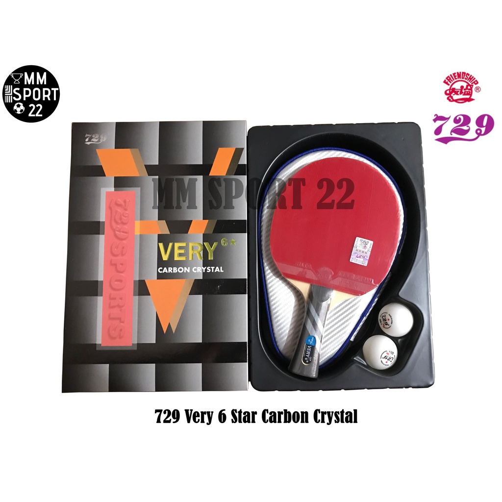 BET BAT TENIS MEJA PINGPONG 729 VERY 6 STAR CARBON CRYSTAL ORIGINAL