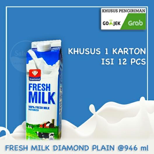 

BISA COD Fresh Milk Diamond Plain / Tawar 946ml (1 karton isi 12 pcs)