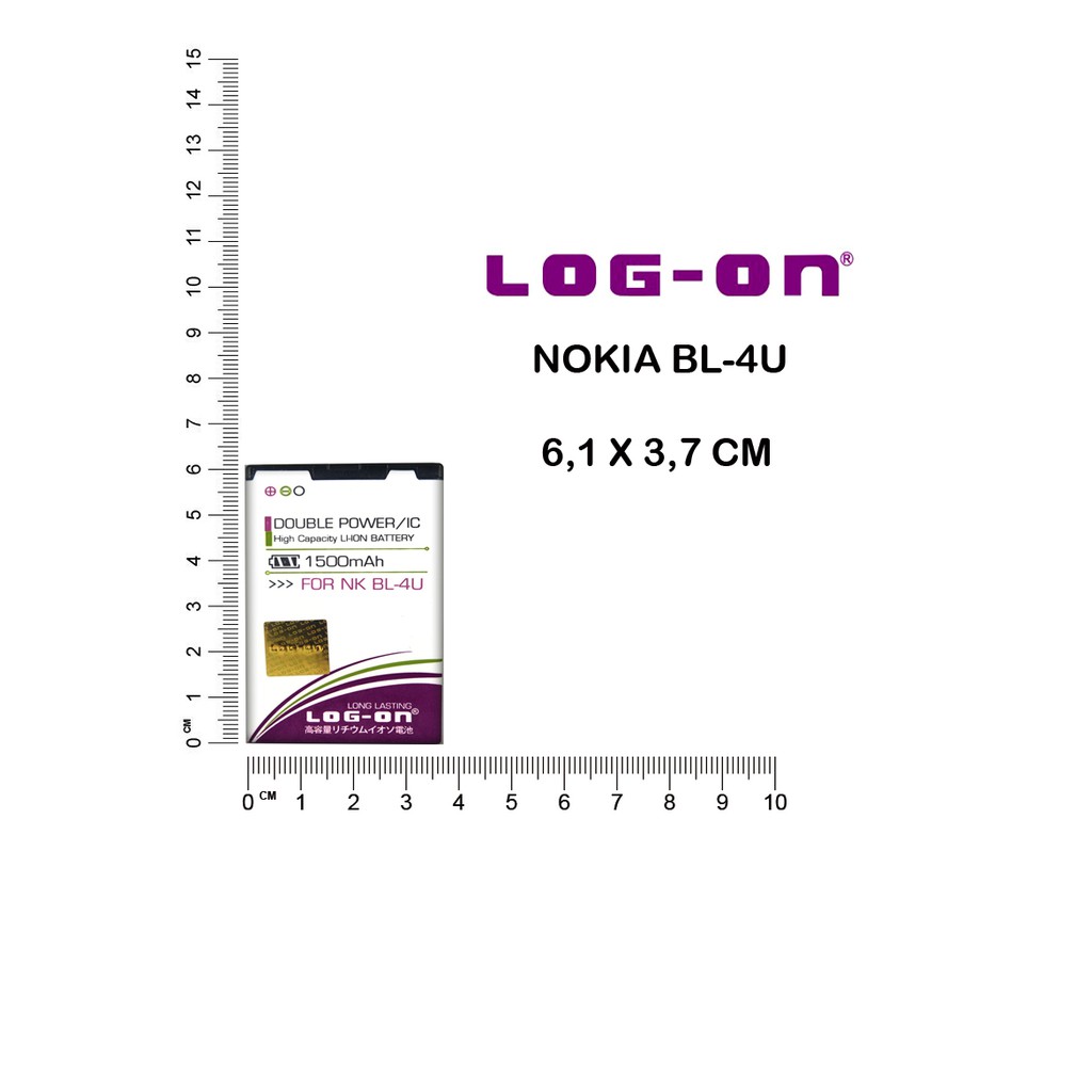 BATERAI DOUBLE POWER LOG ON NOKIA BL 4U ( 1500 MAH )