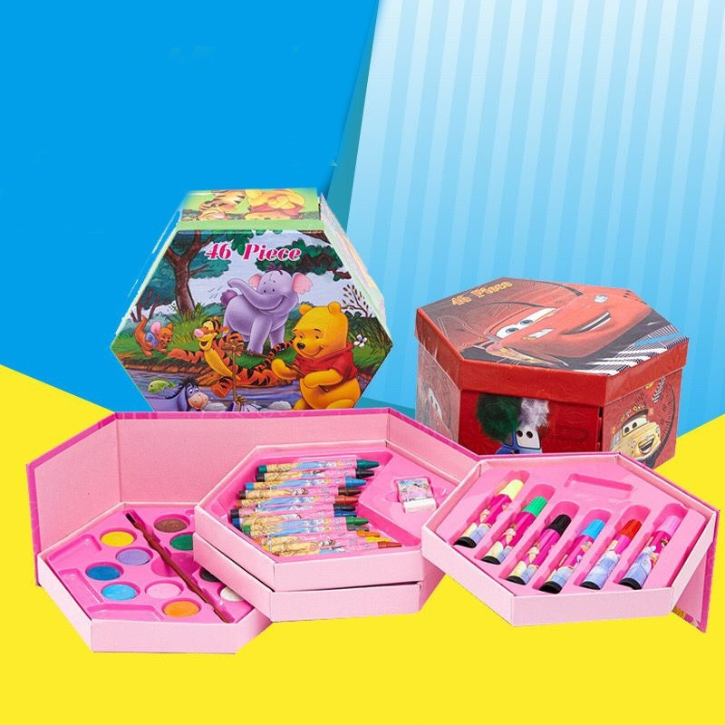 

CRAYON SET ISI 46 ALAT MEWARNAI / MELUKIS ANAK 4in1