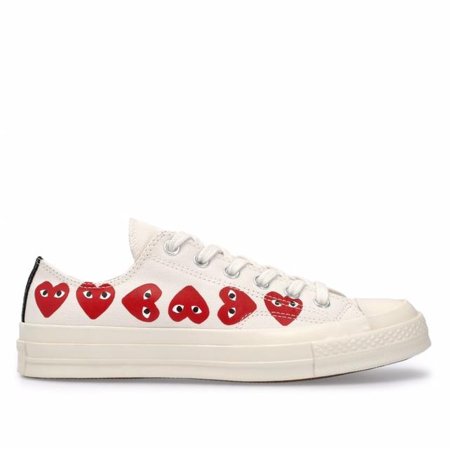 Converse X Cdg Play Chuck 70 Low White Multi Heart