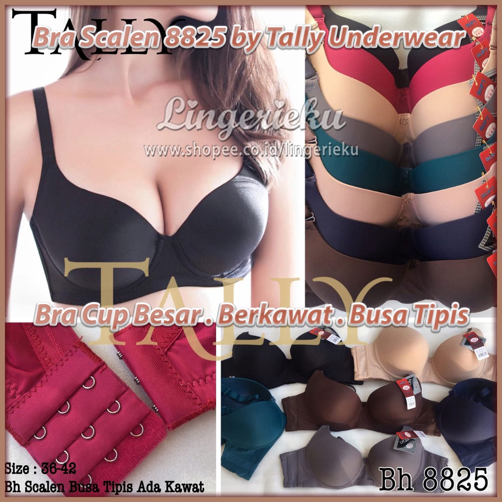 Scalen 8825 BH Bra Wanita Jumbo Cup D Besar Berkawat Busa Tipis