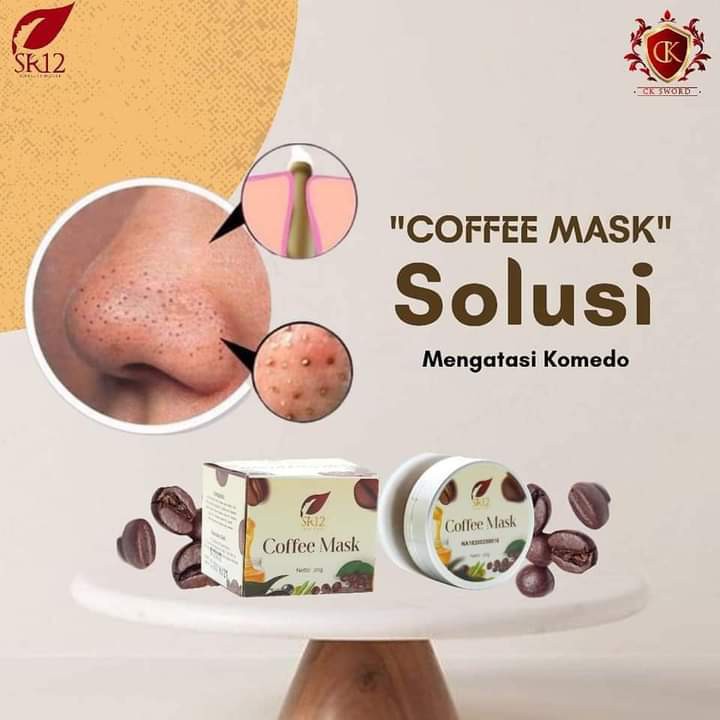 SR12 COFFEE MASK PEELING NATURAL / MASKER PEELING KOPI HERBAL / MENGATASI KOMEDO FLEK BEKAS JERAWAT